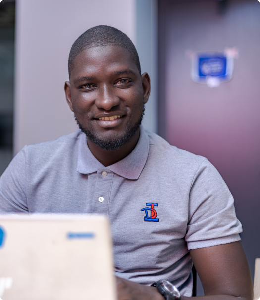 Portrait of a mentor in a grey polo shirt